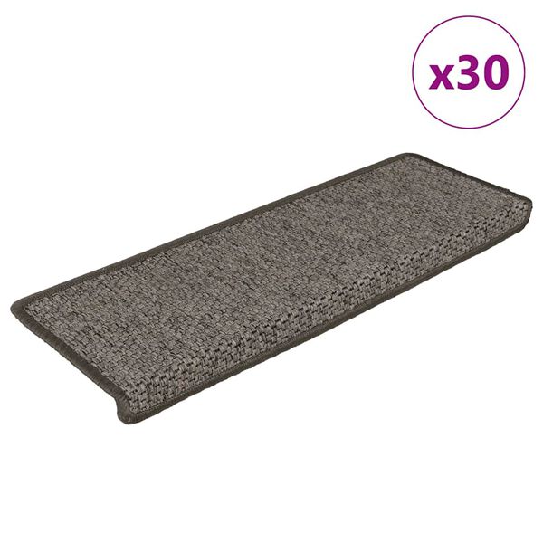 vidaXL Πατάκια Σκάλας Αυτοκόλ. 30 τεμ. Όψη Σιζάλ Γκρι/Μπεζ 65x21x4 εκ.