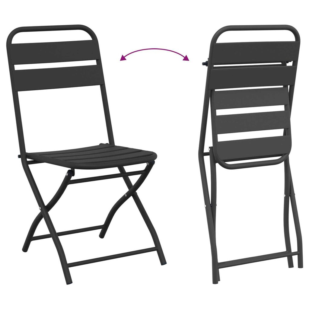vidaXL Σετ μπιστρό 3 pcs Ανθρακί Ατσάλι