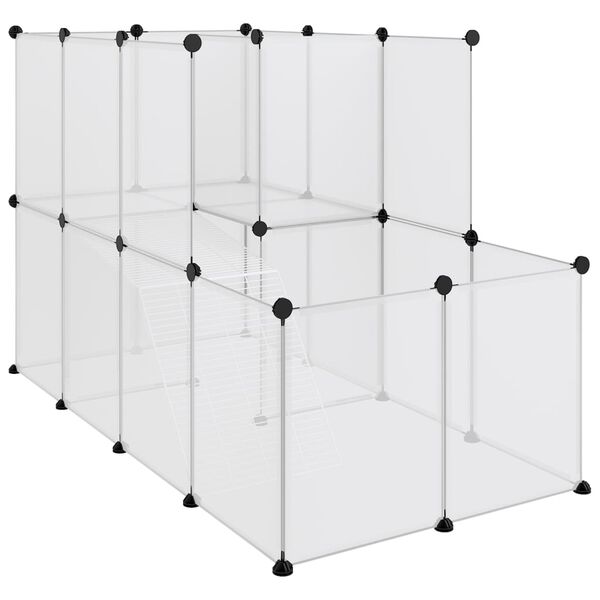 vidaXL Κλουβί Μικρών Ζώων Διαφανές 142x74x93 εκ. Πολυπροπυλένιο&Ατσάλι