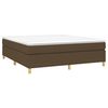 vidaXL Κρεβάτι Boxspring με Στρώμα Σκούρο Καφέ 160x200 εκ Υφασμάτινο