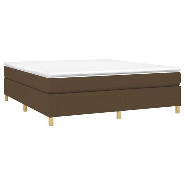 vidaXL Κρεβάτι Boxspring με Στρώμα Σκούρο Καφέ 160x200 εκ Υφασμάτινο