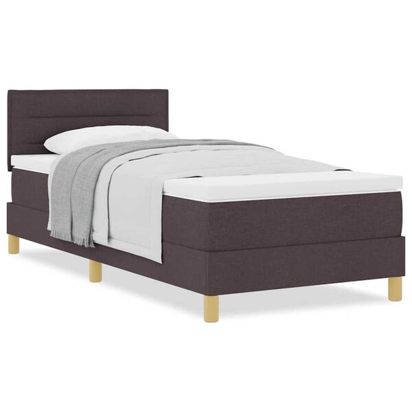 vidaXL Κρεβάτι box spring με στρώμα με στρώμα Σκούρο καφέ Σκούρο καφέ