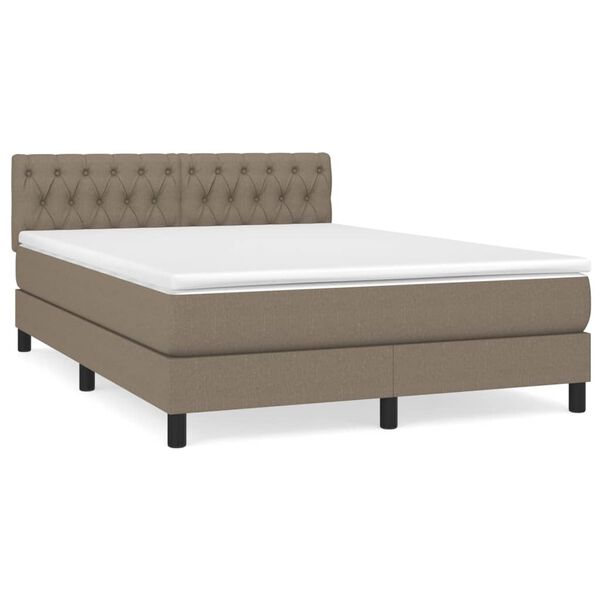 vidaXL &Kappa;&rho;&epsilon;&beta;ά&tau;&iota; Boxspring &mu;&epsilon; &Sigma;&tau;&rho;ώ&mu;&alpha; Taupe 140x190 &epsilon;&kappa;. &Upsilon;&phi;&alpha;&sigma;&mu;ά&tau;&iota;&nu;&omicron;