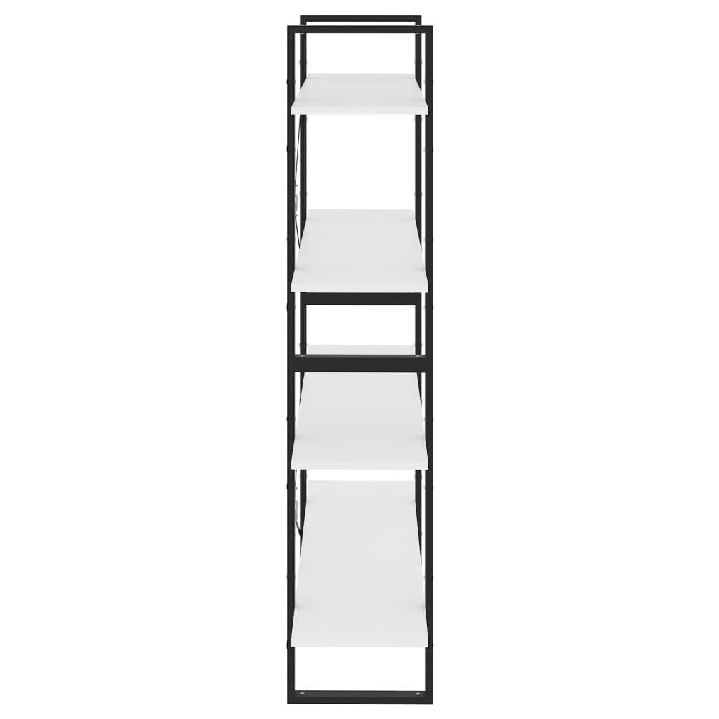 vidaXL Βιβλιοθήκη με 4 Ράφια Λευκή 100 x 30 x 140 εκ. από Επεξ. Ξύλο