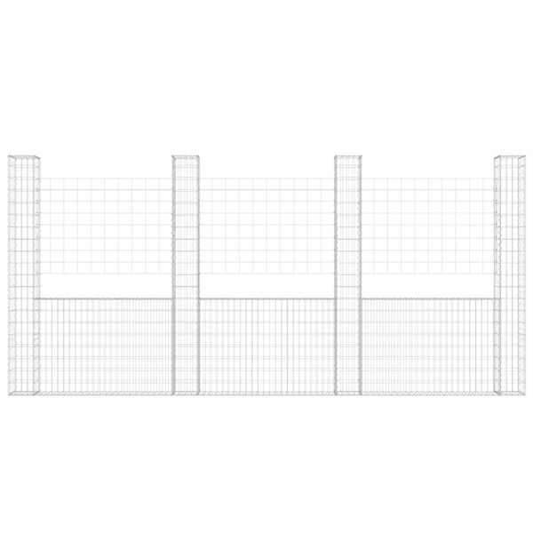 vidaXL Συρματοκιβώτιο σε U Σχήμα με 4 Στύλους 380x20x200 εκ. Σιδερένιο