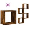 vidaXL Ράφια Τοίχου 4 pcs Καφέ 26 x 15 x 26 cm Επεξεργασμένο ξύλο