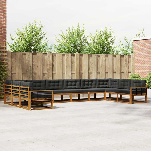 vidaXL &Sigma;&epsilon;&iota;&rho;ά &Kappa;&alpha;&nu;&alpha;&pi;έ &Epsilon;&xi;&omega;&tau;&epsilon;&rho;&iota;&kappa;&omicron;ύ &mu;&epsilon; &mu;&alpha;&xi;&iota;&lambda;ά&rho;&iota; 10 pcs &Phi;&upsilon;&sigma;&iota;&kappa;ό &kappa;&alpha;&iota; &Alpha;&nu;&theta;&rho;&alpha;&kappa;ί