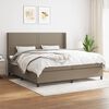 vidaXL &Kappa;&rho;&epsilon;&beta;ά&tau;&iota; Boxspring &mu;&epsilon; &Sigma;&tau;&rho;ώ&mu;&alpha; Taupe 200x200 &epsilon;&kappa;. &Upsilon;&phi;&alpha;&sigma;&mu;ά&tau;&iota;&nu;&omicron;