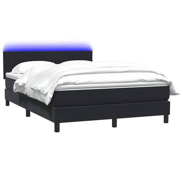 vidaXL &Kappa;&rho;&epsilon;&beta;ά&tau;&iota; Boxspring &mu;&epsilon; &Sigma;&tau;&rho;ώ&mu;&alpha; & LED &Mu;&alpha;ύ&rho;&omicron; 160x210 &epsilon;&kappa;. &Beta;&epsilon;&lambda;&omicron;ύ&delta;&iota;&nu;&omicron;