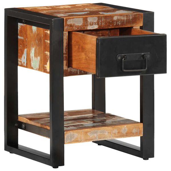 vidaXL Κομοδίνο Πολύχρωμο 35x34x45 cm Στερεό ξύλο αναγεννημένο