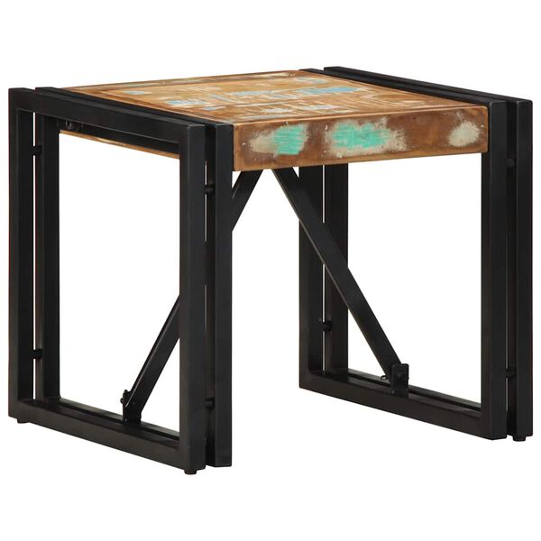 vidaXL Τραπεζάκι σαλονιού πολύχρωμο 40x40x35cm Ξύλο μασίφ ανακυκλωμένο