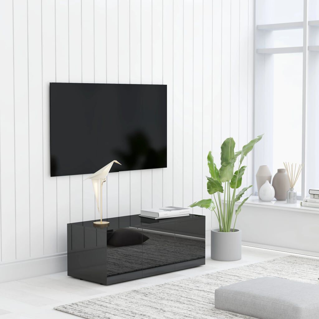 vidaXL Έπιπλο Τηλεόρασης Γυαλιστερό Μαύρο 80x34x30 εκ. Επεξ. Ξύλο