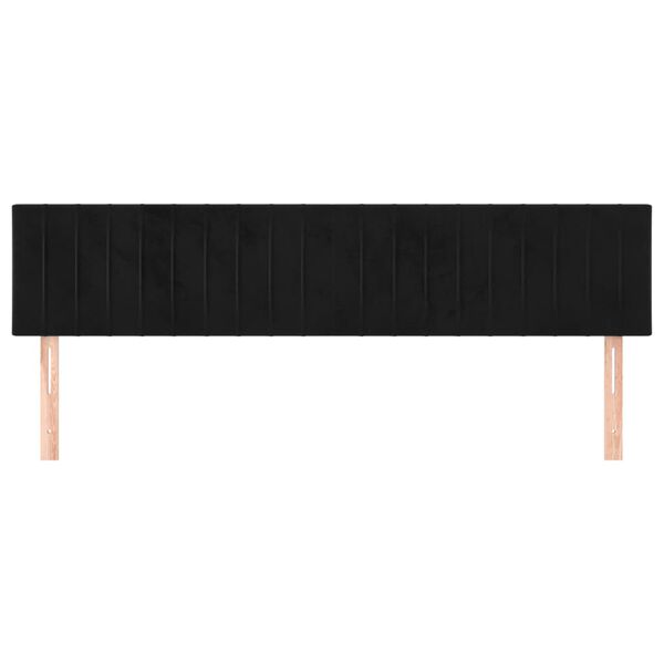vidaXL Κεφαλάρια Κρεβατιού 2 τεμ. Μαύρο 100x5x78/88 εκ. Βελούδινο
