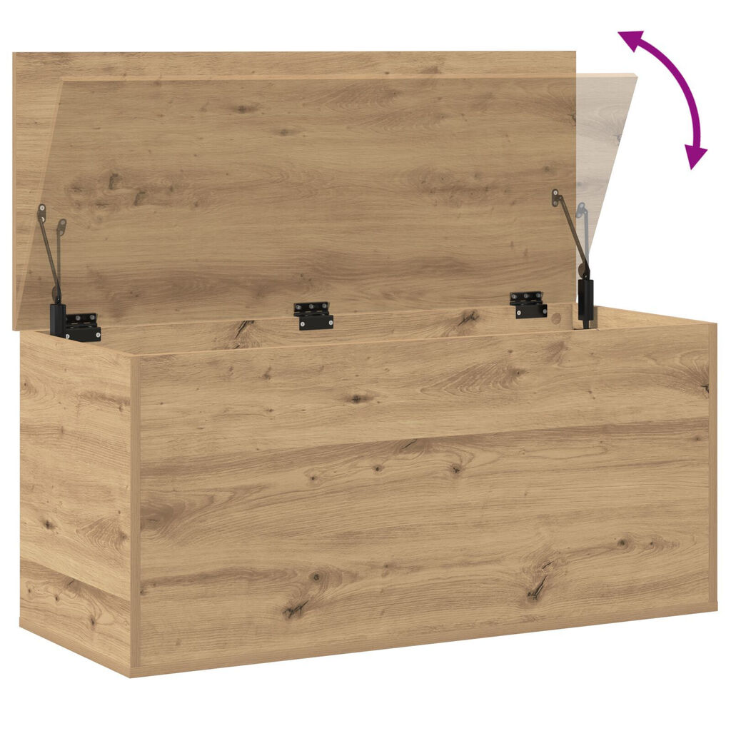 Κουτί αποθήκευσης vidaXL με καπάκι Artisan Oak 100x42x46 εκ. από Κατασκευασμένο Ξύλο