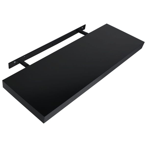 vidaXL Ράφια Τοίχου 2 τεμ. Μαύρα 80 x 20 x 3,8 εκ.