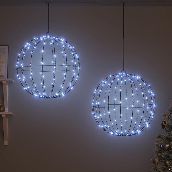 vidaXL &Mu;&pi;ά&lambda;&alpha; &mu;&epsilon; 320 LED 2 pcs &Psi;&upsilon;&chi;&rho;ό &lambda;&epsilon;&upsilon;&kappa;ό 50,5 x 50,5 x 52 &epsilon;&kappa; &Mu;έ&tau;&alpha;&lambda;&lambda;&omicron;