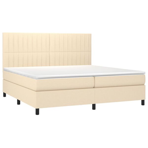 vidaXL &Kappa;&rho;&epsilon;&beta;ά&tau;&iota; Boxspring &mu;&epsilon; &Sigma;&tau;&rho;ώ&mu;&alpha; &Kappa;&rho;&epsilon;&mu; 200x200 &epsilon;&kappa;. &Upsilon;&phi;&alpha;&sigma;&mu;ά&tau;&iota;&nu;&omicron;