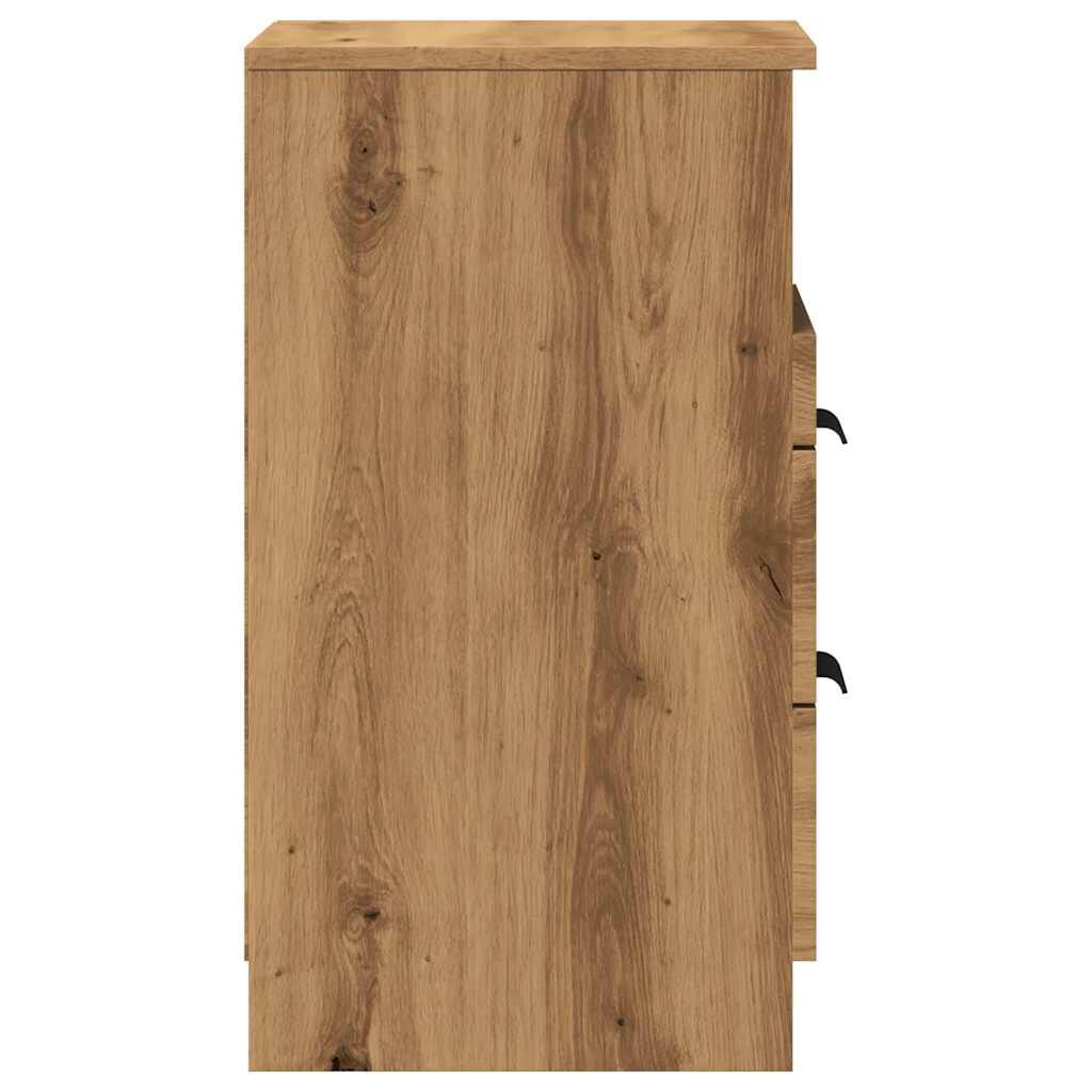 vidaXL Κομοδίνο Αρτισιανή Δρυς 40x36x65 εκ. από Επεξεργασμένο Ξύλο