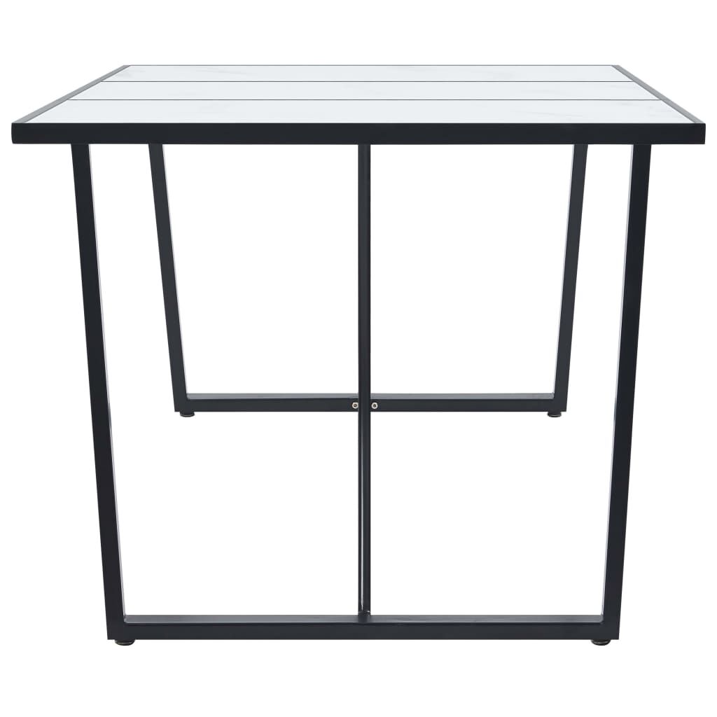vidaXL Τραπεζαρία Λευκή 180 x 90 x 75 εκ. από Ψημένο Γυαλί
