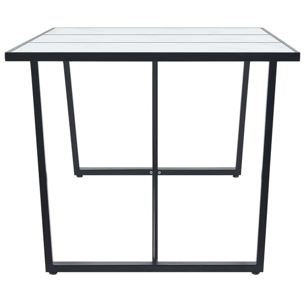 vidaXL Τραπεζαρία Λευκή 180 x 90 x 75 εκ. από Ψημένο Γυαλί