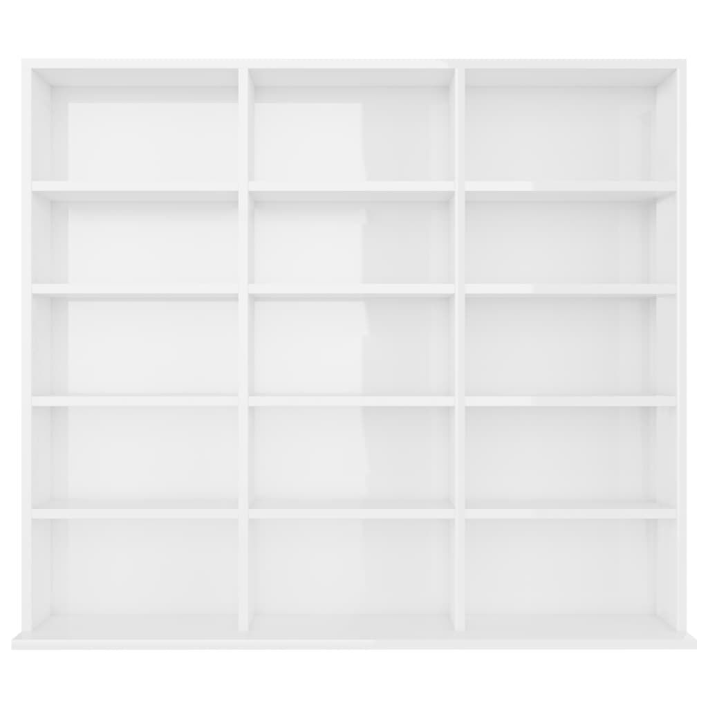 vidaXL Έπιπλο για CD Γυαλιστερό Λευκό 100 x 23 x 89,5 εκ. Επεξ. Ξύλο