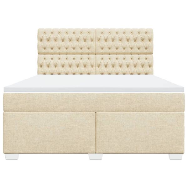 vidaXL &Kappa;&rho;&epsilon;&beta;ά&tau;&iota; Boxspring &mu;&epsilon; &Sigma;&tau;&rho;ώ&mu;&alpha; &Kappa;&rho;&epsilon;&mu; 180x200 &epsilon;&kappa;. &Upsilon;&phi;&alpha;&sigma;&mu;ά&tau;&iota;&nu;&omicron;