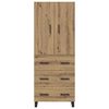 vidaXL Highboard με συρτάρι 2 pcs Artisan Oak Σύνθετο Ξύλο και Γυαλί