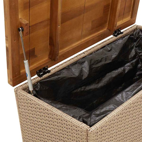 vidaXL Κουτί Αποθ. Κήπου Μπεζ 80x40x48 εκ. Συνθ. Ρατάν/Μασίφ Ακακία