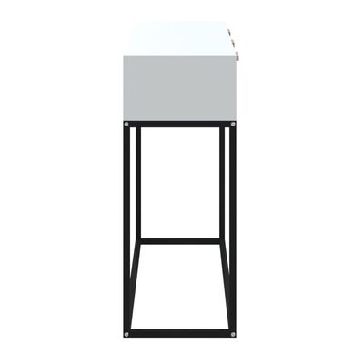 vidaXL Τραπέζι Κονσόλα Λευκό 105x30x75 εκ. Επεξεργασμένο Ξύλο / Σίδερο