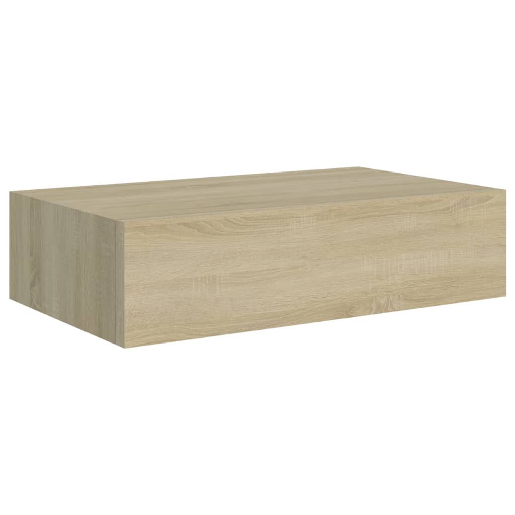 vidaXL Ράφι Επιτοίχιο με Συρτάρι Χρώμα Δρυός 40 x 23,5 x 10εκ. από MDF