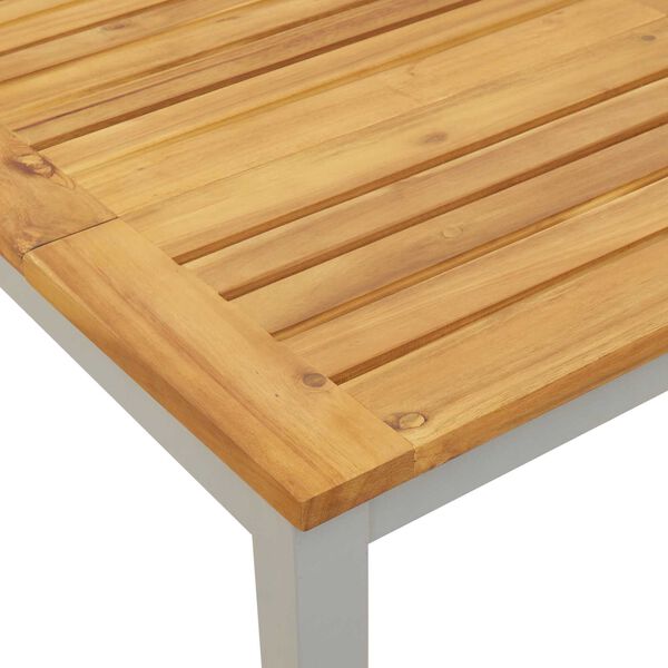 vidaXL Ξαπλώστρα 1-πρόσωπο Γκρι 200 x 55 x 35 εκ. Μασίφ ξύλο ακακίας