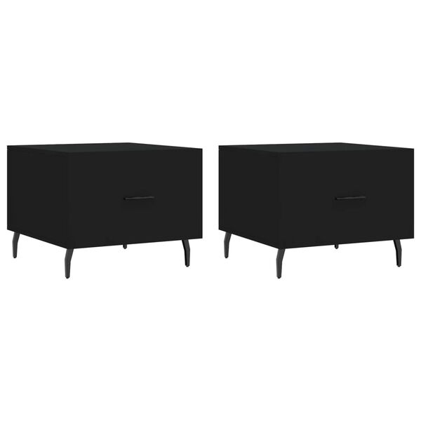vidaXL Τραπεζάκια Σαλονιού 2 τεμ. Μαύρα 50x50x40 εκ. Επεξεργ. Ξύλο