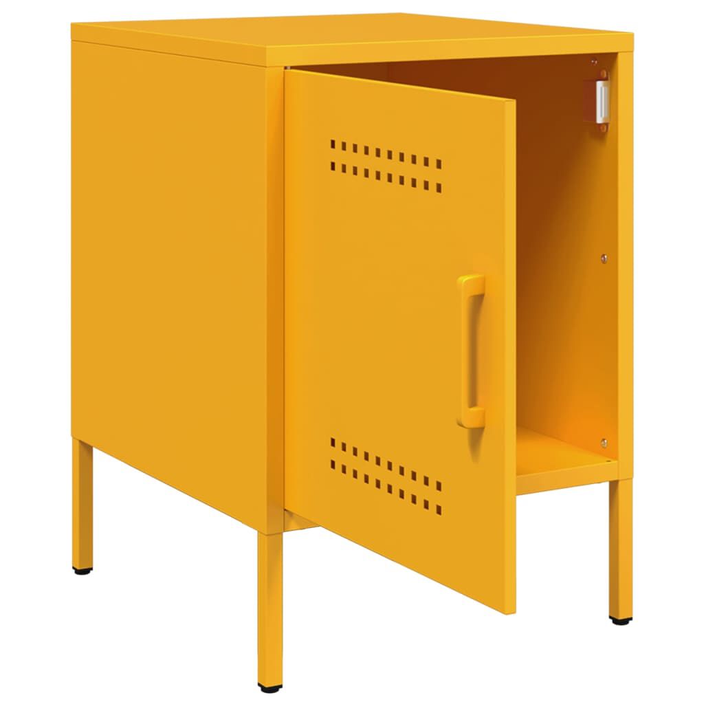 vidaXL Κομοδίνο Μουσταρδί 36x39x50,5 εκ. από Χάλυβα