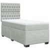 vidaXL Κρεβάτι Boxspring με Στρώμα Ανοιχτό Γκρι 90x200 εκ. Βελούδινο