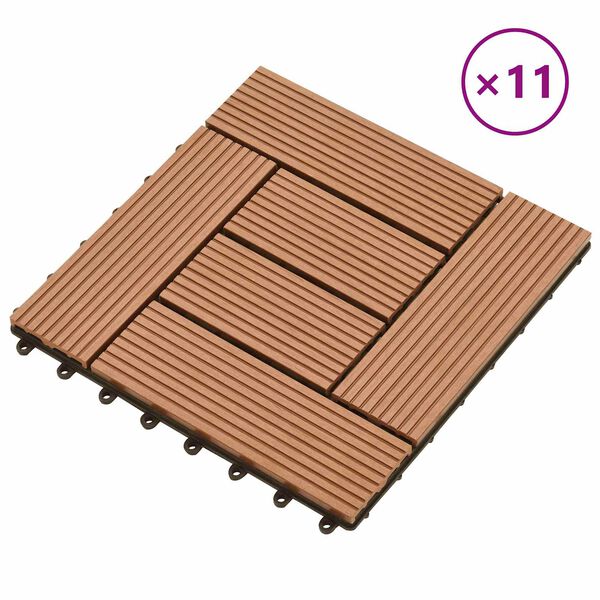 vidaXL &Pi;&lambda;ά&kappa;&alpha; &Kappa;&alpha;&tau;&alpha;&sigma;&kappa;&epsilon;&upsilon;ή&sigmaf; 11 pcs &Kappa;&alpha;&phi;έ 30 x 30 cm WPC