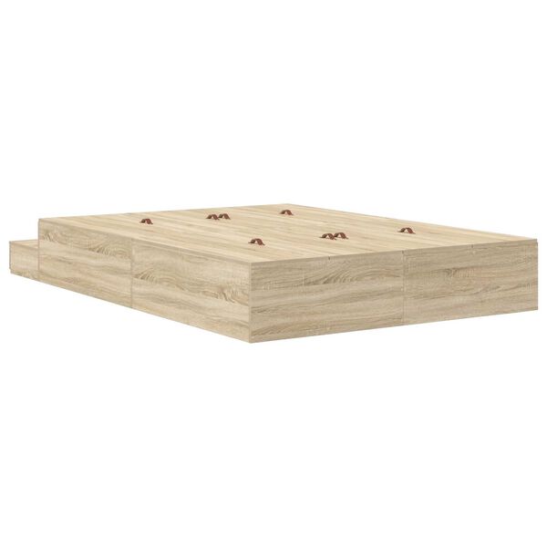vidaXL Κρεβάτι Αποθήκευσης σε Χρώμα Σοένα 135x190 εκ.