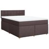 vidaXL Κρεβάτι Boxspring με Στρώμα Σκούρο Καφέ 140x200 εκ Υφασμάτινο