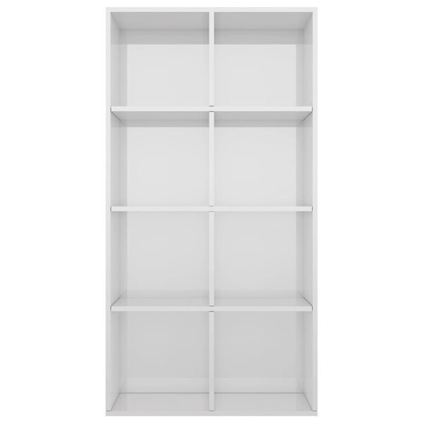 vidaXL Ραφιέρα/Βιβλιοθήκη Γυαλιστερό Λευκό 66x30x130 εκ. Επεξ. Ξύλο