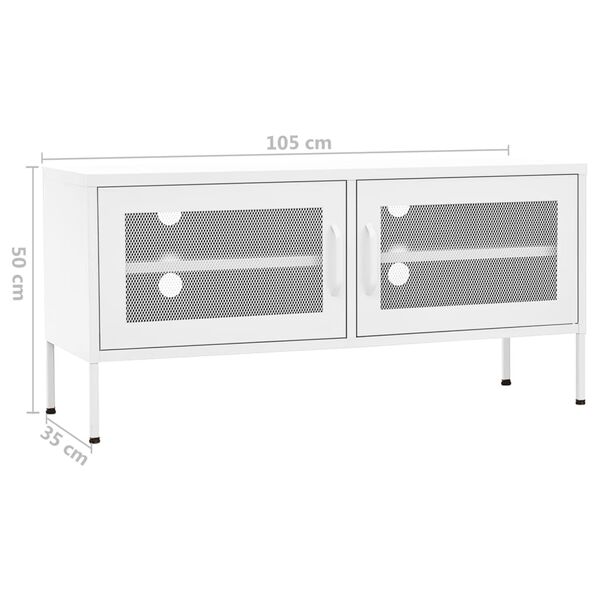 vidaXL Έπιπλο Τηλεόρασης Λευκό 105x35x50 εκ. από Ατσάλι