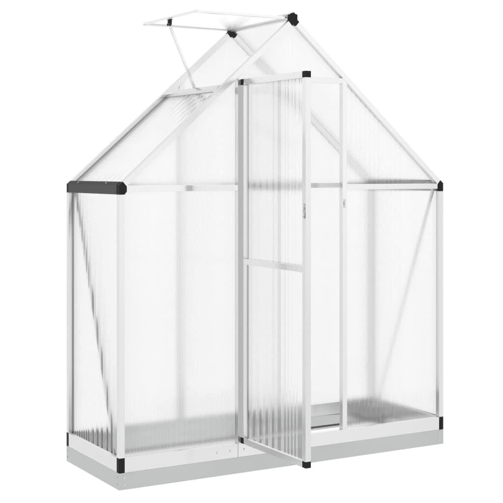 vidaXL Θερμοκήπιο με Πλαίσιο Βάσης Ασημί 169x58x202 εκ. Αλουμίνιο