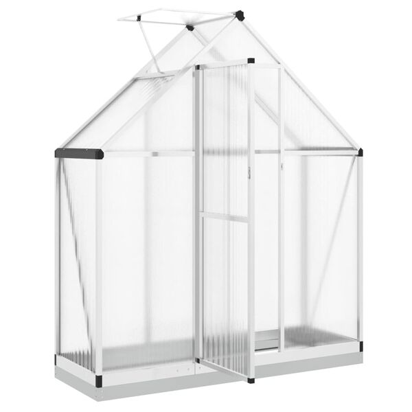 vidaXL Θερμοκήπιο με Πλαίσιο Βάσης Ασημί 169x58x202 εκ. Αλουμίνιο