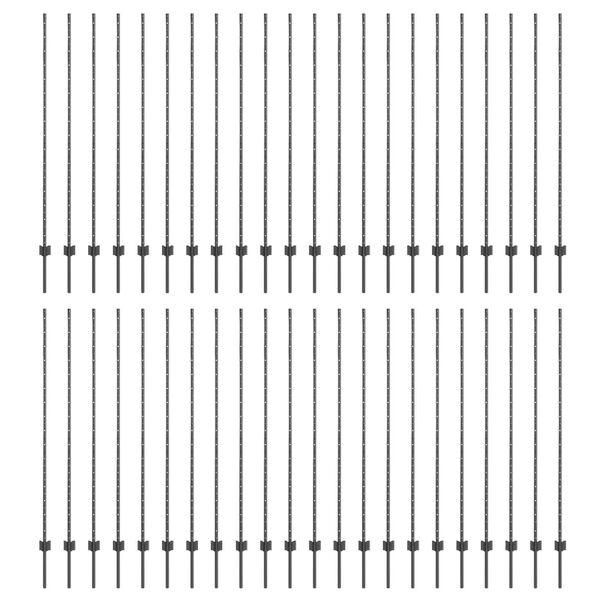 vidaXL Πό posts φράχτη 88 pcs Γκρι 200 cm Ατσάλι