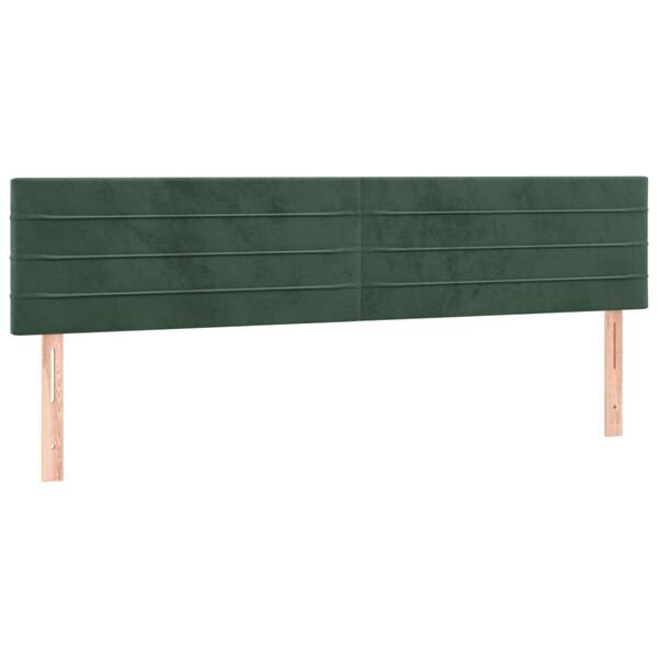 vidaXL Κρεβάτι Boxspring με Στρώμα Σκούρο Πράσινο 120x190εκ. Βελούδινο