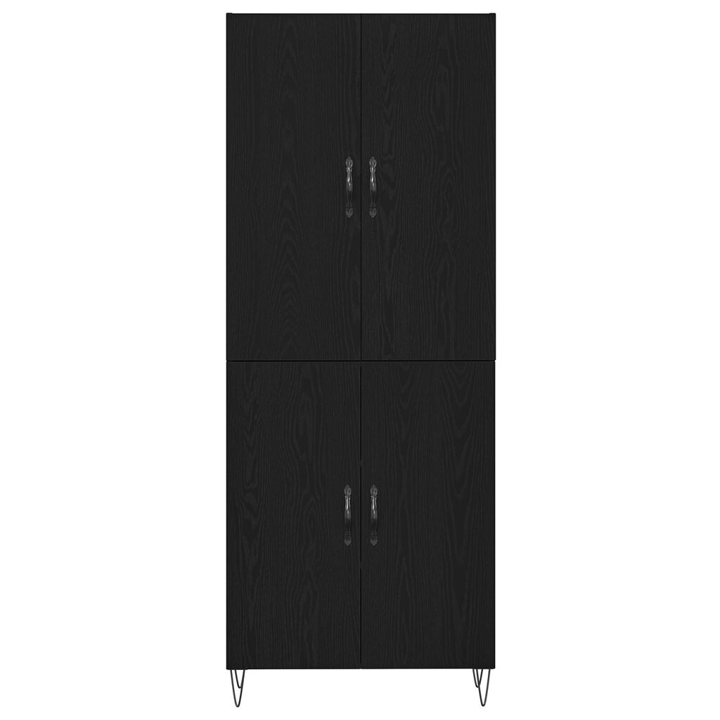 vidaXL Υψηλή Βαθμίδα Μαύρο Δρυς 69,5x34x180 εκ Επεξεργασμένο Ξύλο