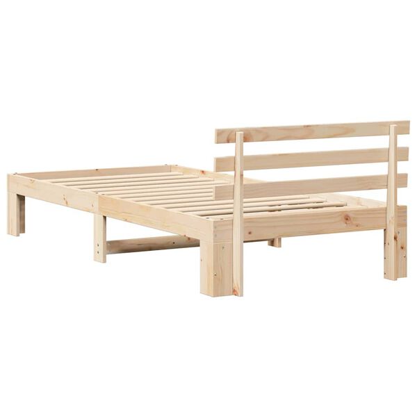vidaXL Σκελετός Κρεβατιού Καφέ 90 x 200 cm Μασίφ ξύλο πεύκου