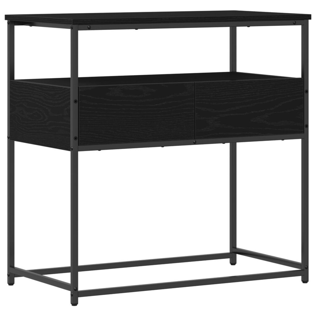 vidaXL Κονσόλα Μαύρη Δρυς 75x40x75 εκ Επεξεργασμένο Ξύλο και Ατσάλι