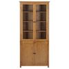 vidaXL Βιβλιοθήκη με 4 Πόρτες 90x35x200 εκ. Μασίφ Ξύλο Δρυός και Γυαλί