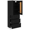 vidaXL Highboard &Mu;&alpha;ύ&rho;&eta; &Omicron;&xi;&upsilon;ά 69,5 x 34 x 180 &epsilon;&kappa;. &Epsilon;&pi;&epsilon;&xi;&epsilon;&rho;&gamma;&alpha;&sigma;&mu;έ&nu;&omicron; &xi;ύ&lambda;&omicron;