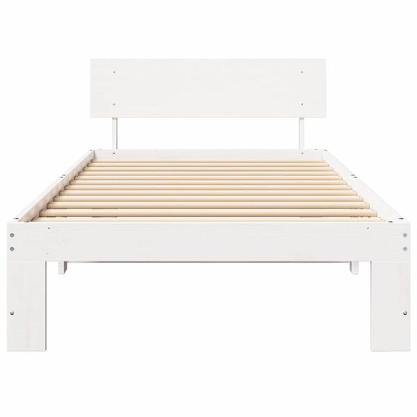 vidaXL Σκελετός Κρεβατιού Λευκό 90 x 200 cm Μασίφ ξύλο πεύκου