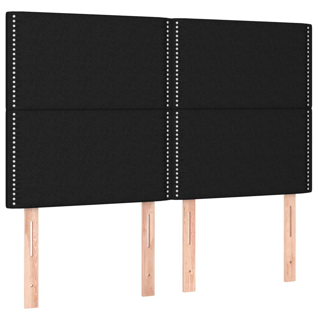 vidaXL Κρεβάτι Boxspring με Στρώμα Μαύρο 140x190 εκ. Υφασμάτινο